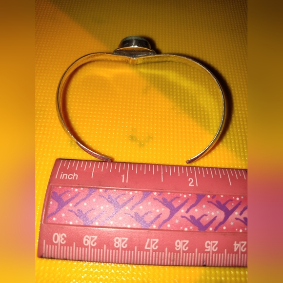 Vintage sterling agate cuff bracelet - Picture 3 of 5